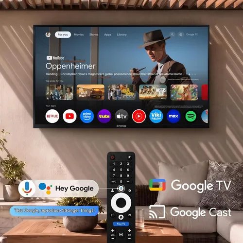 Vista 4 de Televisor de 55 pulgadas para exteriores 4K Google TV, 1500 nits IP55 impermeable, Dolby Vision y Atmos, antirreflejo, Google Assistant Chromecast