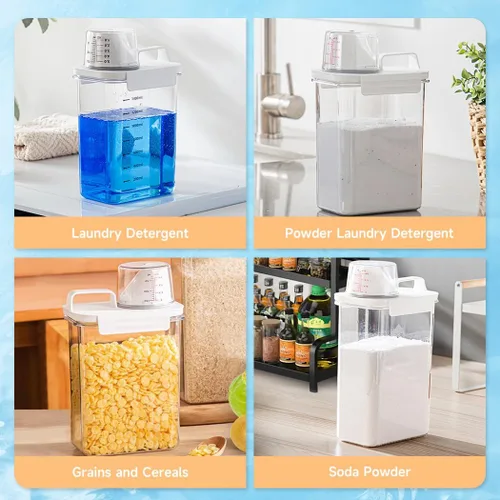 Vista 6 de Tokokimo Dispensador de detergente para ropa sucia – Recipiente de polvo y dispensador de perlas de refuerzo de aroma para organización de lavandería