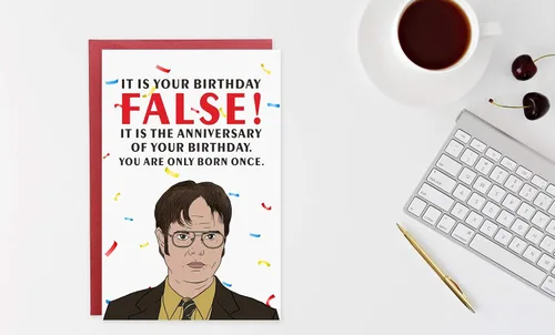 Vista 3 de Gonzey Tarjeta de cumpleaños de The Office, tarjeta de cumpleaños de Dwight Schrute, tarjetas de cumpleaños de programas de televisión para él y ella
