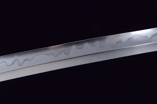 Vista 8 de Espada de Hamon real de 41 pulgadas, hoja Osoraku‑zukuri, katana samurái