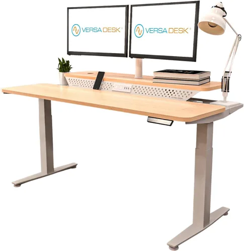 Vista 11 de VERSADESK Escritorio eléctrico de pie de 48 pulgadas, escritorio de pie ajustable en altura de grado comercial, escritorio ergonómico para negro