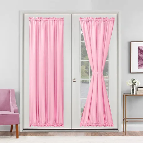 Vista 44 de Cortinas para puerta francesa, color aguamarina, 24 pulgadas de ancho x 40 pulgadas de largo, 1 panel Bolsillo para barra, semitransparente
