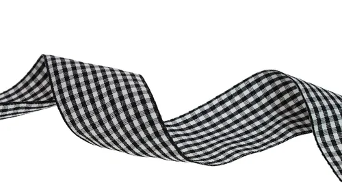 Vista 2 de Cinta a cuadros de 50 yardas cada rollo 100% poliéster con borde tejido (1/1-2 pulgadas x 50 yardas, negro)