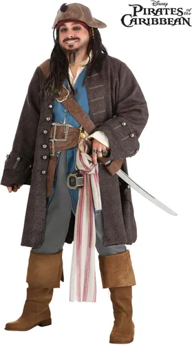 Vista 7 de Disfraz auténtico de Captain Jack Sparrow para hombre de talla grande