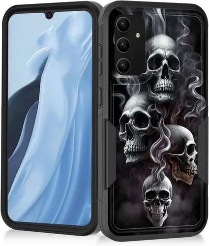 Vista 19 de Funda para Galaxy A14 5G, resistente de doble capa híbrida de policarbonato duro, goma suave, a prueba de golpes, funda protectora resistente