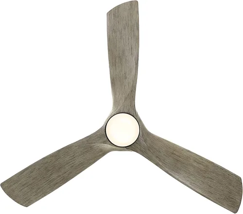 Vista 9 de Zephyr - Ventilador de techo inteligente de 3 aspas para interior y exterior, 52 pulgadas, madera grafito desgastada con kit de luz LED ajustable