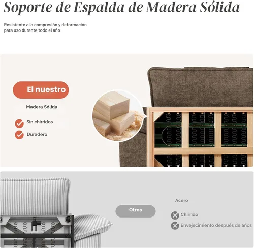 Vista 8 de MIXPATIO Sofá seccional modular en forma de L de 4 asientos de 124 pulgadas Topo