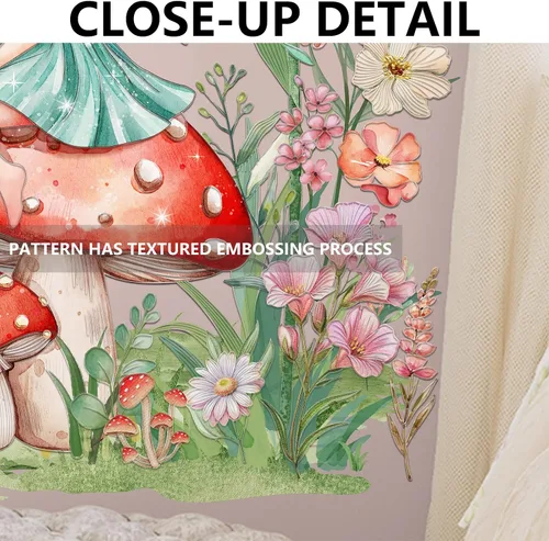 Vista 6 de 2 hojas de calcomanías de pared de hadas para dormitorio de niñas, murales de pared de flores, vinilo para despegar y pegar, calcomanías de pared