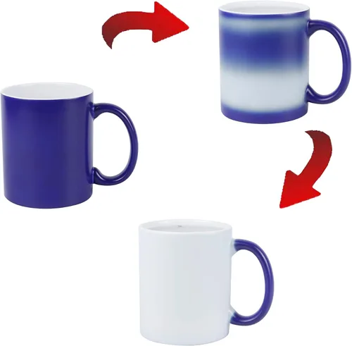 Vista 7 de Taza de sublimación cambiable de 11 onzas, 3 colores surtidos, negro, azul y rojo, empaquetada en caja blanca, caja de 12
