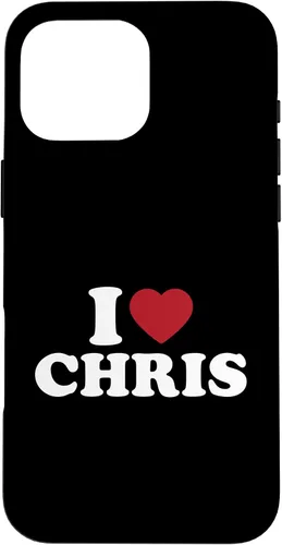 Vista 19 de Funda con corazón rojo para iPhone 16 I Love Chris, I Heart Chris