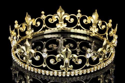 Vista 4 de Ornate corona de rey con flor de liz de 2 pulgadas