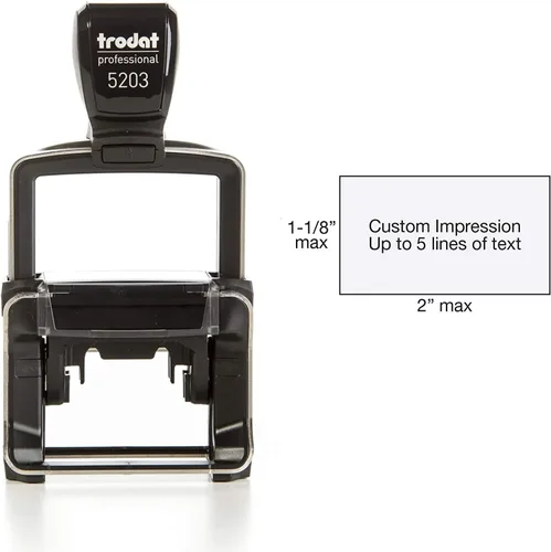 Vista 2 de Trodat Professional 5203 - Sello autoentintado personalizado (1-1/8 x 2 pulgadas)