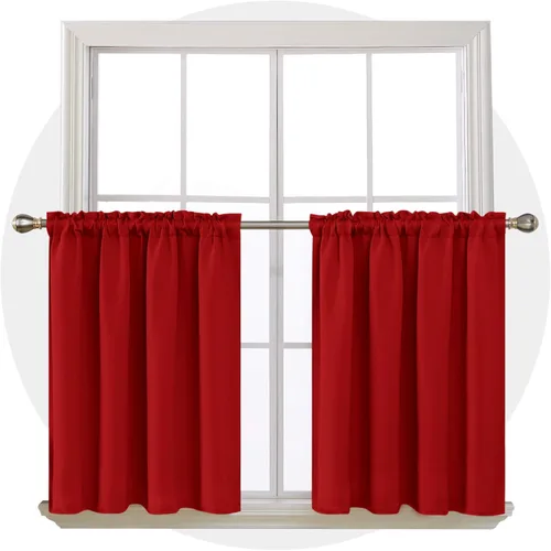 Vista 177 de Deconovo Cortinas opacas, aislamiento térmico, dobladillo para barra, reducción de ruido, certificado Oeko-TEX, cortinas de oscurecimiento