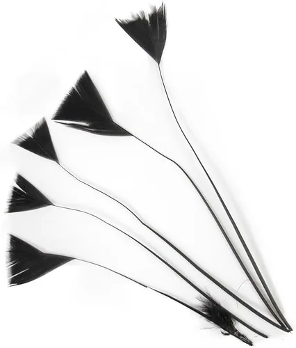 Vista 3 de 200 plumas de pavo natural de 5.1 a 5.9 pulgadas para tocados, sombreros, tocados, proyectos de manualidades, decoración de boda (014)