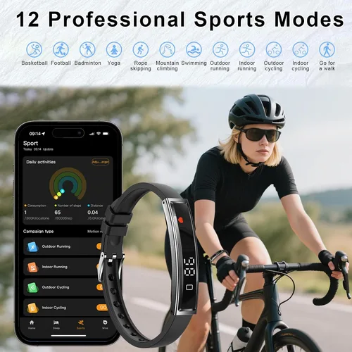 Vista 3 de Efolen Pulsera inteligente para mujeres, rastreador de fitness ultraligero con monitor de frecuencia cardíaca/oxígeno en sangre/sueño/podómetro