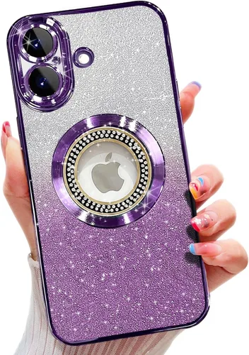 Vista 375 de Misscase Funda magnética con purpurina para iPhone 11 compatible con MagSafe, protección completa, delgada, a prueba de golpes, antiarañazos