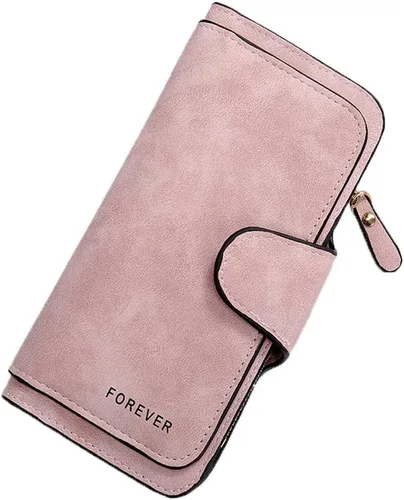 Vista 13 de Cartera pequeña de cuero para mujer con bloqueo RFID y ventana para identificación, Gris oscuro, Classic