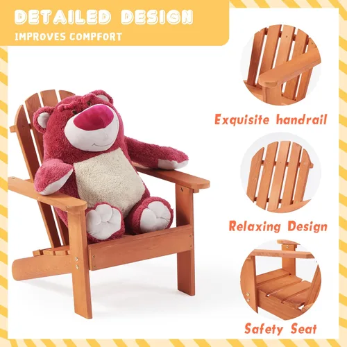 Vista 5 de SoliWood Silla Adirondack de madera para exteriores, para patio, jardín, porche, piscina