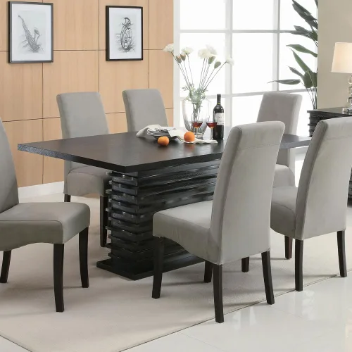 Vista 15 de WILLIAMSPACE Mesa de comedor extensible de madera de 106 pulgadas para 8 a 12, mesa de cocina rectangular rústica de campo, mesa de comedor grande
