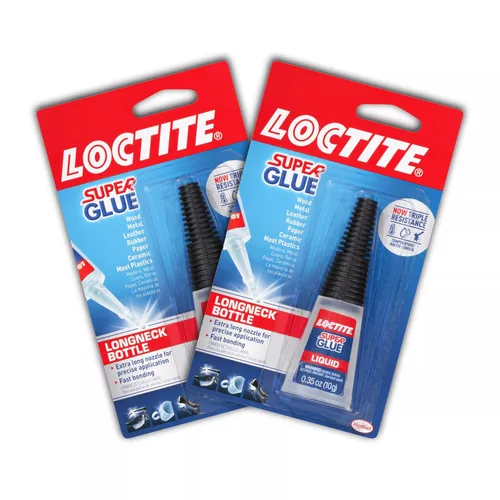 Vista 5 de Loctite Super Glue - Botella líquida de cuello largo, botella de 0.35 oz (paquete de 2) adhesivo instantáneo para plástico, madera y metal