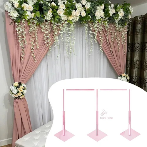 Vista 4 de Soporte de fondo profesional de 20 pies, soporte de fondo portátil dorado, soporte de altura ajustable para fondo de fotografía de eventos, fiestas