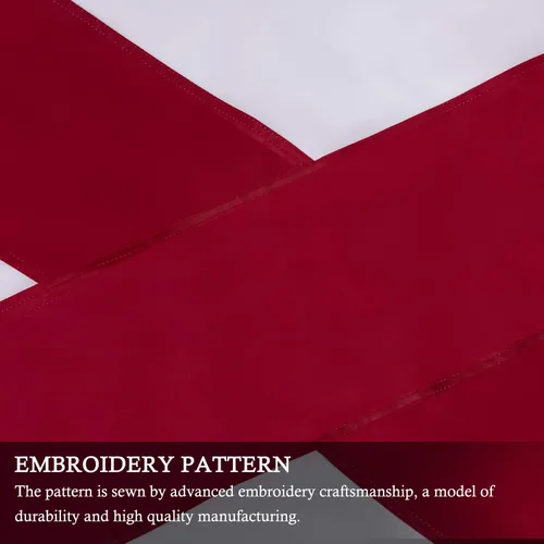 Vista 4 de Bandera del estado de Alabama de 3 x 5 pies, banderas del estado AL con rayas cosidas (no impresas), cabecera de lona y ojales de latón, bandera