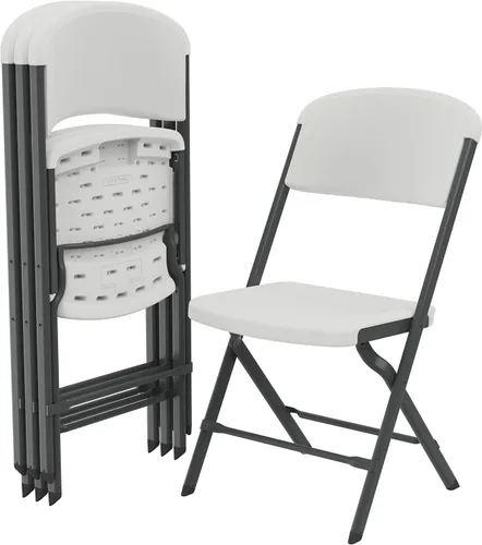 Vista 9 de LIFETIME Sillas plegables, silla plegable resistente contorneada para mayor comodidad, paquete de 4