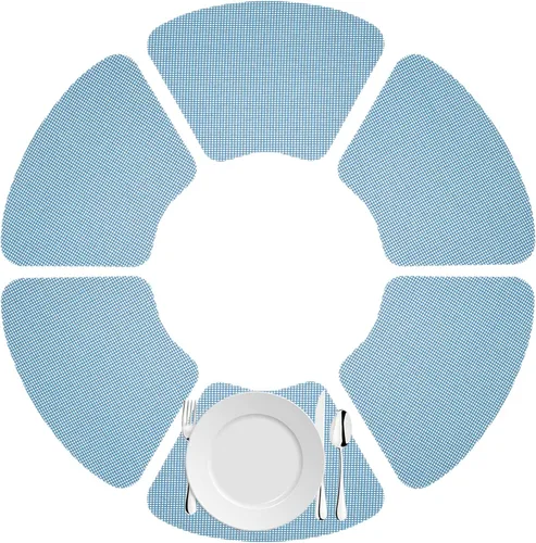 Vista 7 de Kraftware Juego de 6 manteles individuales de cuña de red para mesa redonda, perla ennegrecida, tamaño pequeño