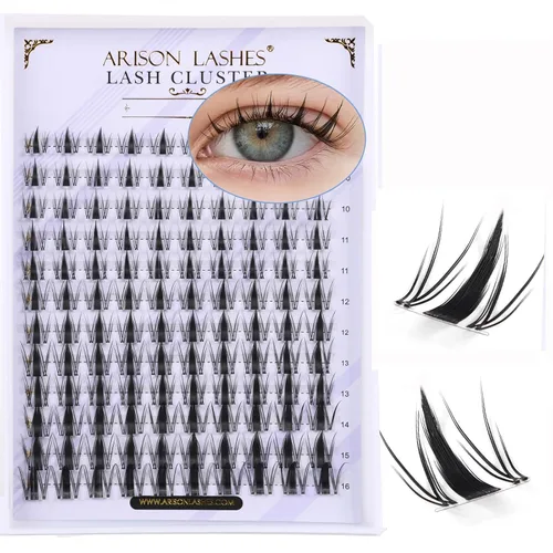 Vista 7 de Arison Lashes Extensiones de pestañas inferiores, 4 estilos, pestañas inferiores, pestañas inferiores individuales, de 0.315 a 0.318 pulgadas, banda
