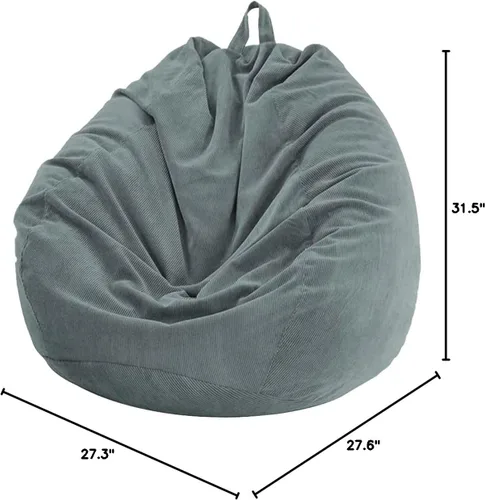 Vista 7 de Lukery Puf para adultos (sin relleno), funda de puf de color sólido, puf de pana, cómodo puf perezoso, almacenamiento de animales de peluche