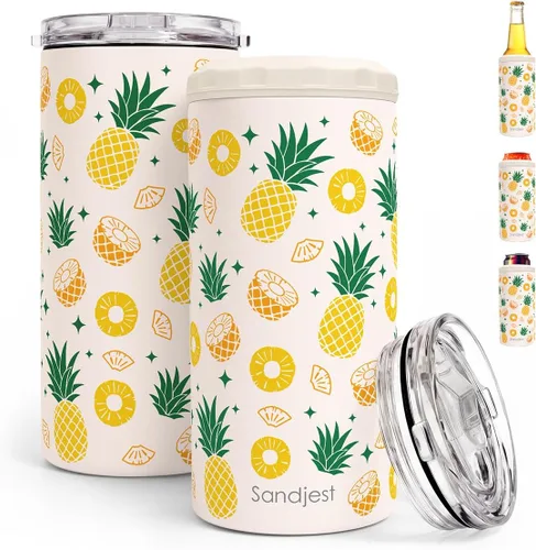 Vista 14 de SANDJEST Vaso para Amantes de los Libros Estante 4 en 1 Vaso de 12 oz Enfriador de Lata Coozie Vaso delgado de acero inoxidable Regalo