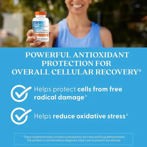 Vista 6 de Doctor's Best Trans Resveratrol - Suplemento de 100 mg para hombres y mujeres, polifenoles de vino tinto para la salud y el apoyo antioxidante