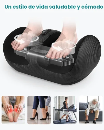 Vista 7 de Nekteck Masajeador de pies con calor y rodillo para pies, masajeador Shiatsu de pantorrilla y pierna para circulación y alivio del dolor