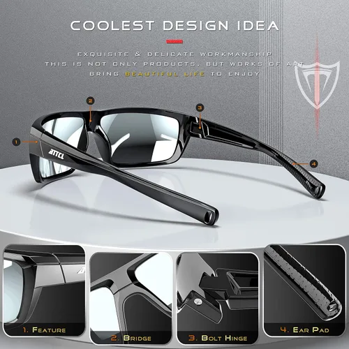 Vista 4 de ATTCL - Gafas de sol polarizadas para hombres - Gafas deportivas de pesca 100% protección UV