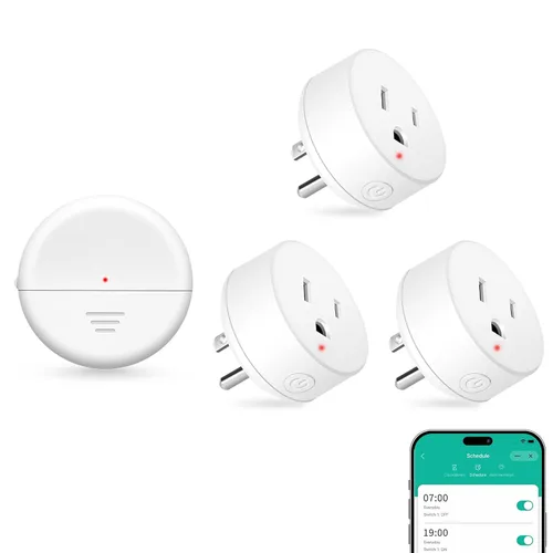 Vista 113 de NineLeaf - Enchufe de salida de control remoto, interruptor de luz de encendido y apagado inalámbrico desmontable 500FT Light Plug Decorator
