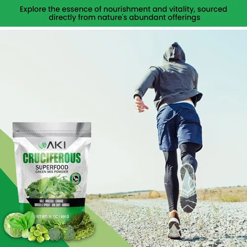 Vista 5 de AKI Cruciferous Superfood Green Mix Powder - Hecho de col rizada, brócoli, coles de Bruselas, repollo - Repleto de fitonutrientes y vitaminas