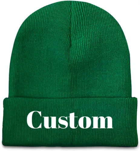 Vista 14 de Gorro de punto personalizado para invierno, añade diseño tu propio texto/logotipo/imagen Beanie Negro