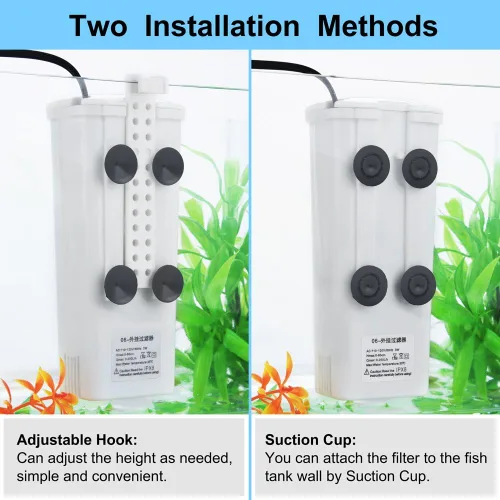 Vista 6 de DaToo Filtro de Potencia de Acuario en Tanque Ultra Silencioso Filtro de Tanque de Peces Pequeño 3W para Acuario de 1 a 10 Galones, Garantía de 1 Año