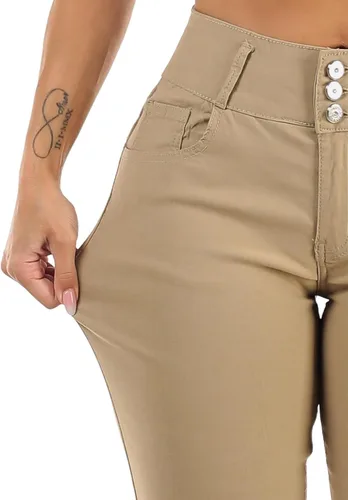 Vista 7 de Moda Xpress Levantacola - Pantalones ajustados de cintura alta para mujer y jóvenes, pantalones ajustados para levantamiento de glúteos, color azul