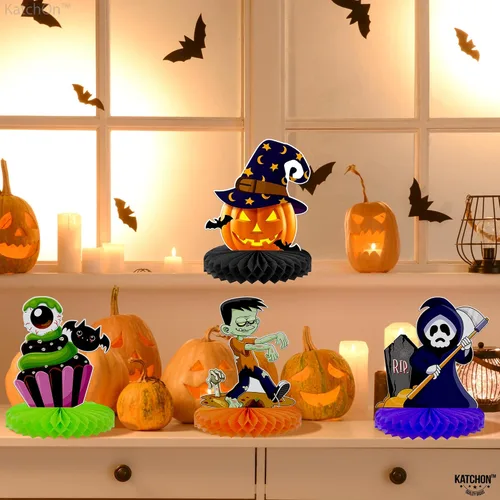 Vista 5 de KatchOn, Centros de mesa de Halloween para mesas, paquete de 9, decoraciones de fiesta de cumpleaños de Halloween para niños, centros de mesa