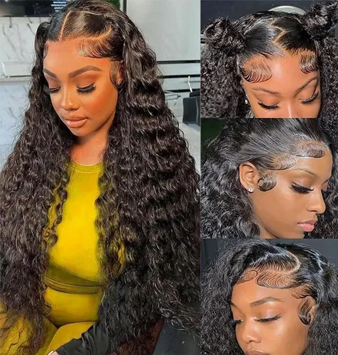 Vista 14 de Highlight Pelucas de Encaje Frontal 13x6 Cabello Humano Rubio Miel Ombré Ondas Profundas Pelucas de Encaje Frontal Cabello Humano para Mujeres