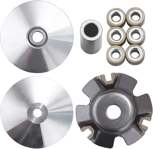 Vista 2 de Saihisday Reemplazo para motor GY6 150cc 157QMJ, rueda motriz rendimiento rodillos de 0.49 oz, variador de embrague delantero de carreras