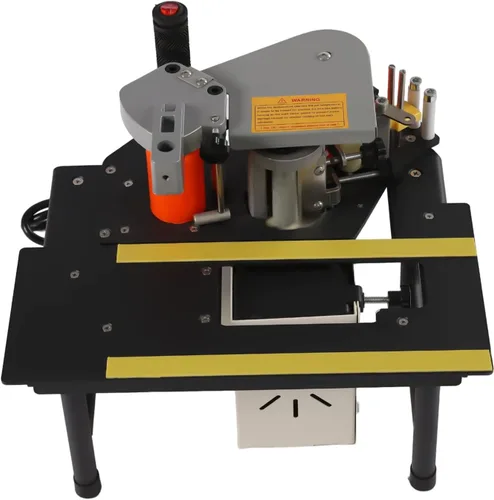 Vista 4 de Máquina de bandas de borde de trabajo de madera, banda de borde portátil, encoladora de cantos de temperatura ajustable con tanque de fusión