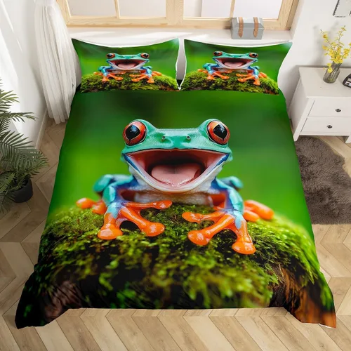 Vista 34 de Feelyou Juego de ropa de cama con patrón de sushi, funda de edredón de estilo japonés para niños, niñas, adolescentes, funda de edredón con temática