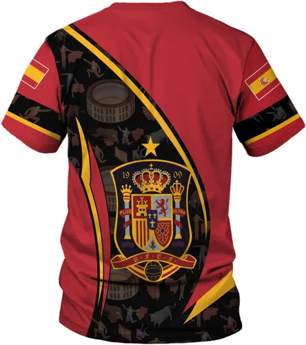 Vista 3 de Camisa personalizada de España, camiseta de recuerdo de España con bandera española, camisas de España, camiseta de bandera española, camiseta