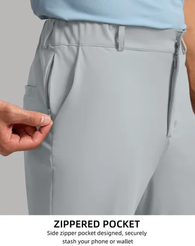 Vista 4 de Soothfeel Pantalones de golf para hombre con 5 bolsillos, ajustados, elásticos, casuales, de viaje, pantalones de trabajo para hombre