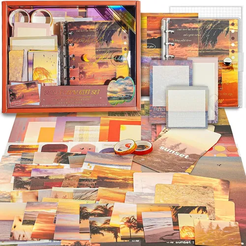 Vista 19 de Kit de Suministros para Scrapbooking, Kit de Scrapbook Estético Botánico Vintage para Bullet Journal Junk Journal A6 Cuaderno de Cuadrícula