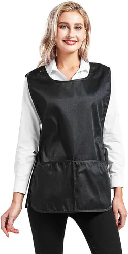 Vista 2 de Nanxson Delantal de zapatero unisex con 2 bolsillos profundos, paquete de 2 Smock con lazos laterales para el trabajo de la cocina CF3137