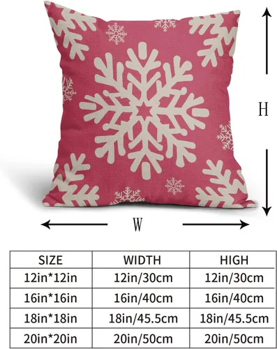 Vista 14 de Fundas de almohada decorativas de Navidad negras 40x40 cm con copos de nieve blancos de Navidad, juego de 2, temática rústica de invierno
