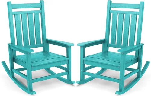 Vista 48 de SEWALL Mecedora de polietileno de alta densidad para adultos, mecedora de gran tamaño para exteriores, para patio, porche, Aruba